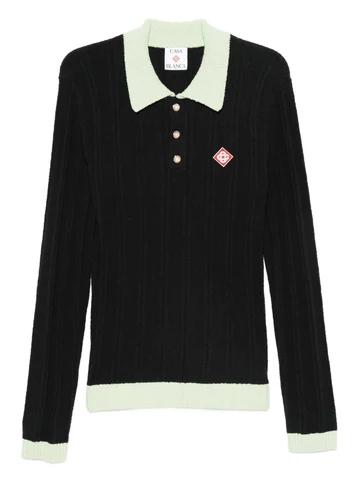 25FW 카사블랑카 폴로 티셔츠 MPF25KW100001 BLACK