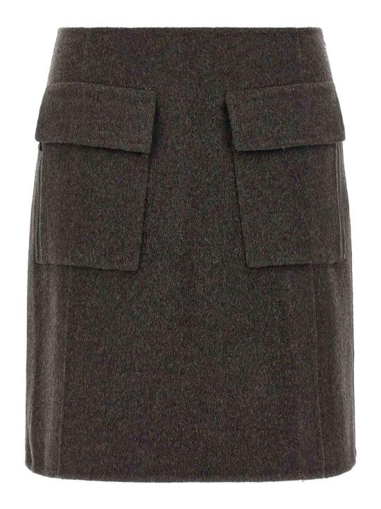  파로쉬 미디 스커트 D621540LEAK25886 Brown