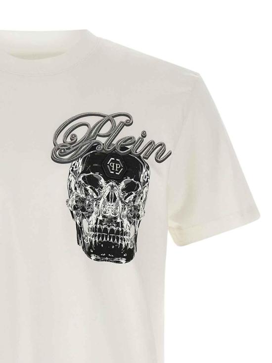  필립 플레인 반팔 티셔츠 FAECMTK8530PJY002N01OF White - PHILIPP PLEIN