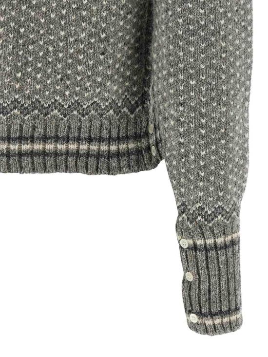  톰브라운 페어아일 자카드 도니골 크롭 가디건 (FKC677A Y1506 100) FKC677AY1506055 Grey - THOM BROWNE