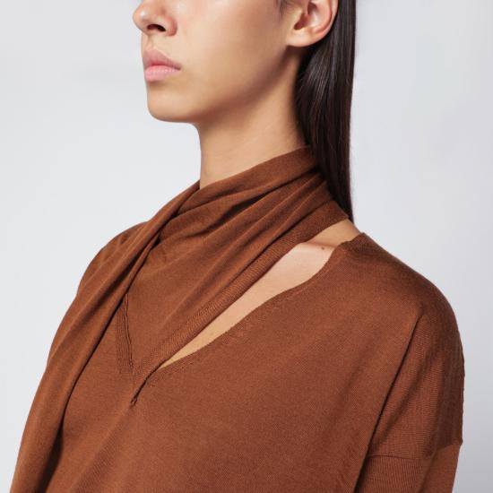 25FW 로베르토 콜리나 스웨터 253F03002WO Brown - ROBERTO COLLINA