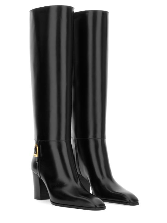 26FW 생로랑 스무스 레더 롱부츠 스무스 가죽 부츠 818207 AAEHR1000 BLACK - SAINT LAURENT