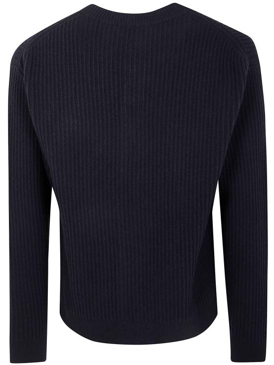 25FW 메종키츠네 폭스 헤드 울 립드 가디건 PM00508KT1149 P199 BLACK - MAISON KITSUNE