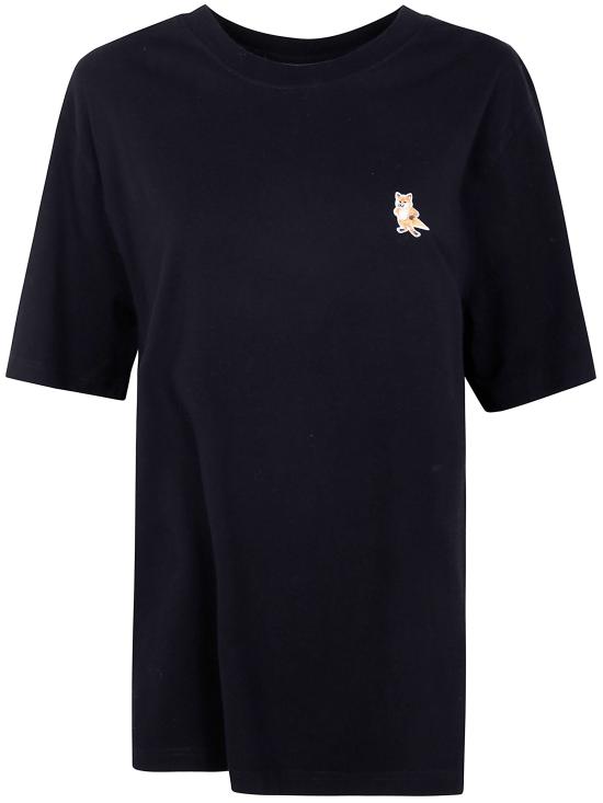 25FW 메종키츠네 스탠딩 폭스 컴포트 티셔츠 PM00123KJ7026 P199 BLACK - MAISON KITSUNE