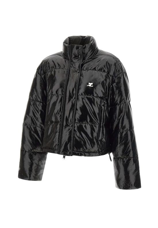 25FW 쿠레쥬 바이닐 숏 푸퍼 자켓 323CMA106VY0016 BLACK Black