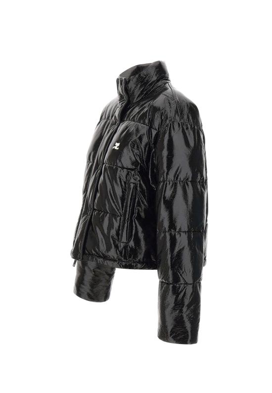 25FW 쿠레쥬 바이닐 숏 푸퍼 자켓 323CMA106VY0016 BLACK Black - COURREGES