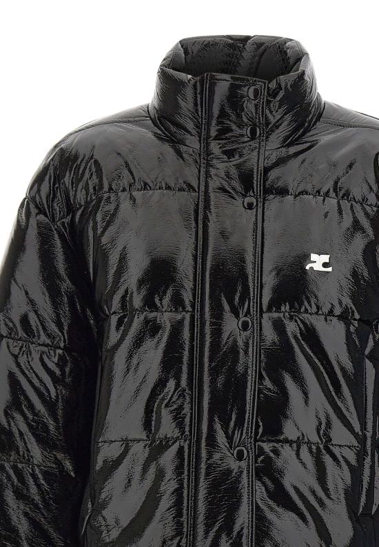 25FW 쿠레쥬 바이닐 숏 푸퍼 자켓 323CMA106VY0016 BLACK Black - COURREGES
