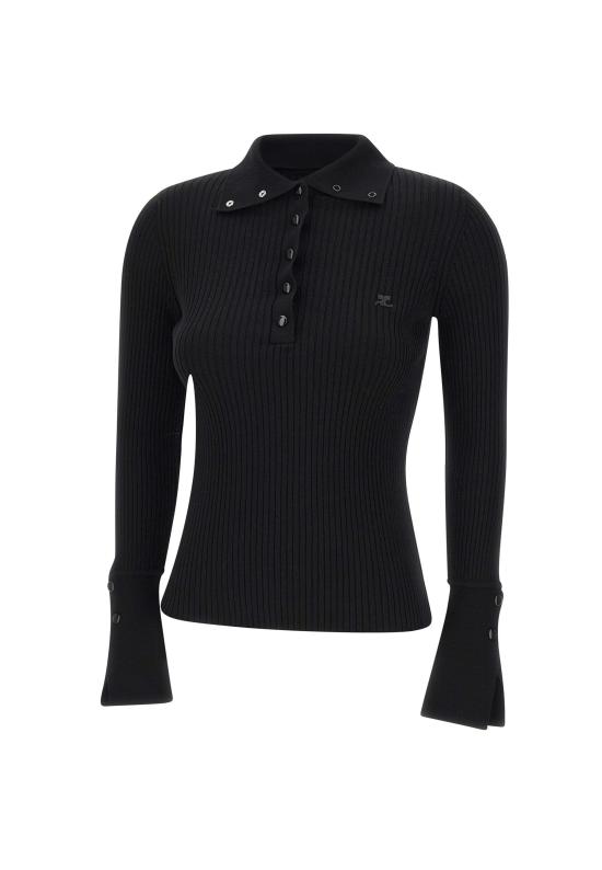 25FW 쿠레쥬 폴로 티셔츠 325MPO051FI0001 BLACK Black