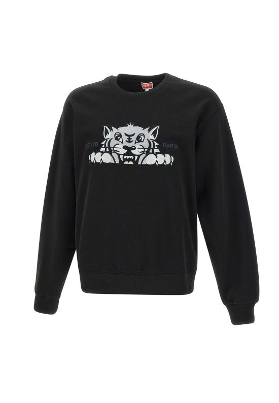 25FW 겐조 해피 타이거 자수 스웨트셔츠 FF65SW2654MF 99J Black