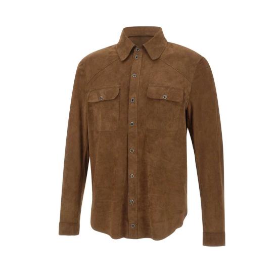  CONCEPT LEATHER 긴팔 셔츠 NAPOLI CAMOSCIOCAPPUCCINO Brown - OTHER BRANDS