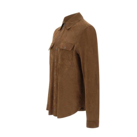  CONCEPT LEATHER 긴팔 셔츠 NAPOLI CAMOSCIOCAPPUCCINO Brown - OTHER BRANDS