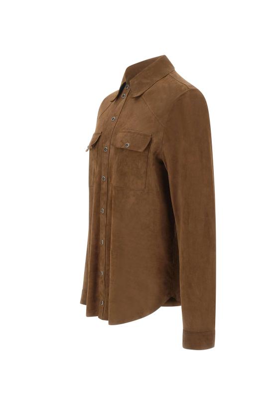  CONCEPT LEATHER 긴팔 셔츠 NAPOLI CAMOSCIOCAPPUCCINO Brown - OTHER BRANDS