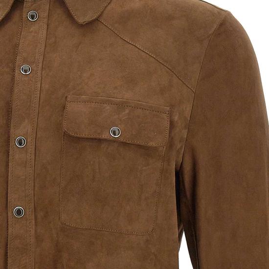  CONCEPT LEATHER 긴팔 셔츠 NAPOLI CAMOSCIOCAPPUCCINO Brown - OTHER BRANDS