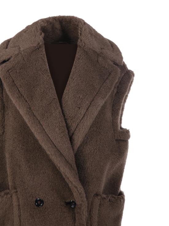 25FW 막스마라 테디 알파카 울 더블브레스트 베스트 2521276253600 004 MARRONE BRONZO - MAX MARA