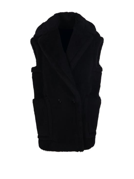 25FW 막스마라 테디 알파카 울 더블브레스트 베스트 2521276253600 008 NERO