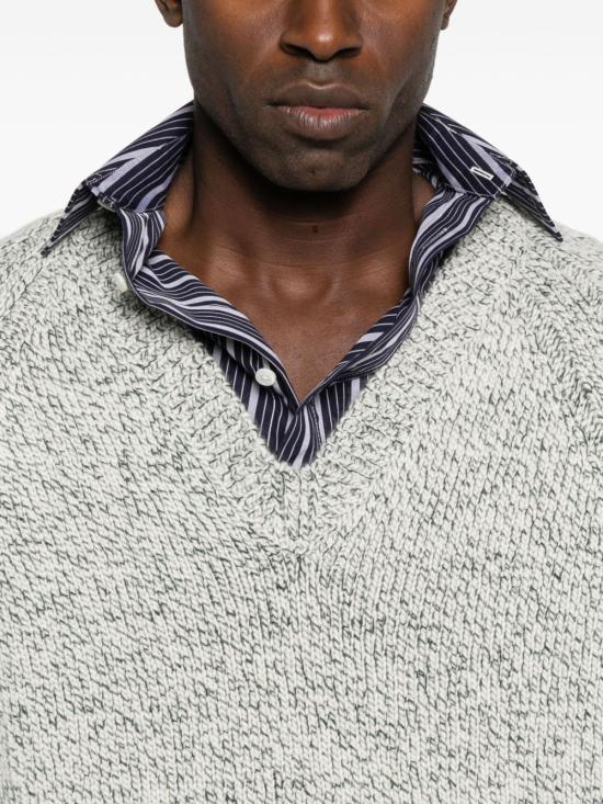 25FW 에르메네질도제냐 스웨터 UGB30A2300 902 White - ERMENEGILDO ZEGNA