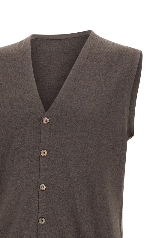 25FW 그랑싸쏘 니트 베스트 58182 14296186 Brown - GRAN SASSO