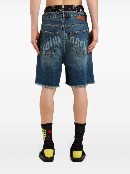  팜앤젤스 데님 숏팬츠 PMYC003S25DEN0034540 Blue - PALM ANGELS