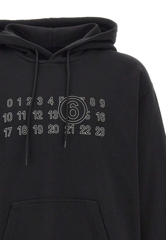 25FW MM6 메종마르지엘라 뉴메릭 후드 티셔츠 SH0GU0035 M25025900 Black - MM6 MAISON MARGIELA