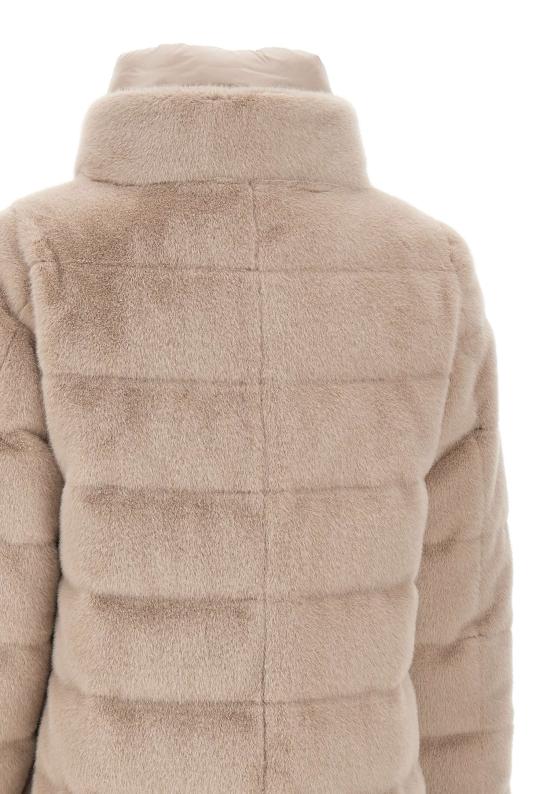 25FW 에르노 레이디 얼터너티브 퍼 & 울트라라이트 나일론 베스트 PI002123D 126301985 Beige - HERNO