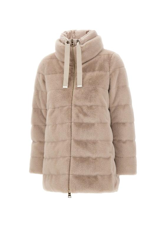 25FW 에르노 레이디 얼터너티브 퍼 & 울트라라이트 나일론 베스트 PI002123D 126301985 Beige