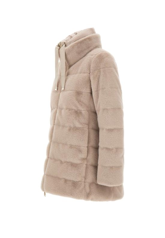 25FW 에르노 레이디 얼터너티브 퍼 & 울트라라이트 나일론 베스트 PI002123D 126301985 Beige - HERNO