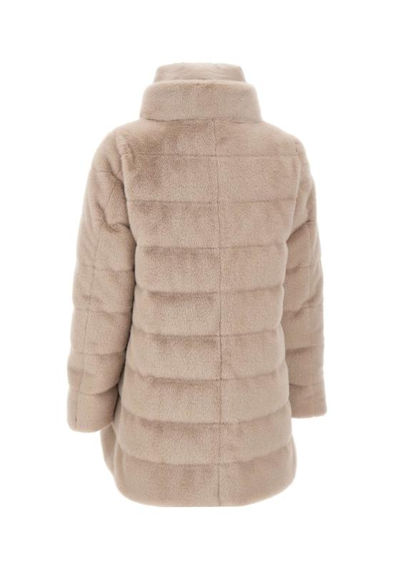 25FW 에르노 레이디 얼터너티브 퍼 & 울트라라이트 나일론 베스트 PI002123D 126301985 Beige - HERNO