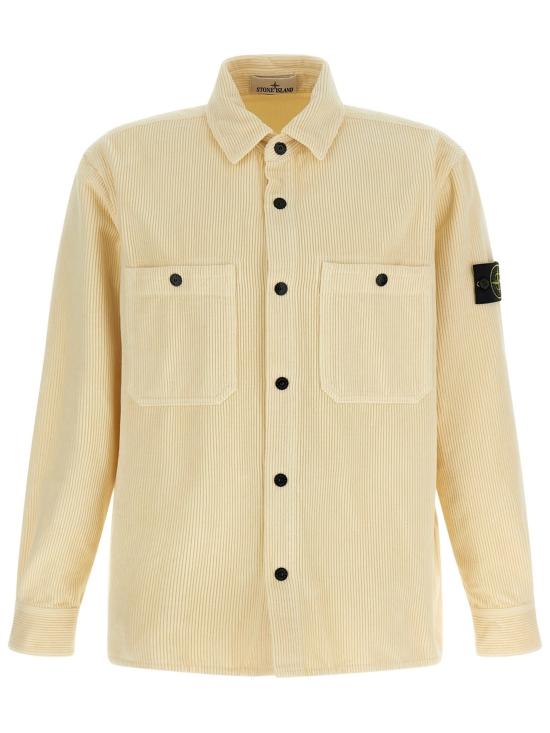 25FW 스톤 아일랜드 오가닉 코튼 코듀로이 오버셔츠 K2S151200012S0212 V0093 White