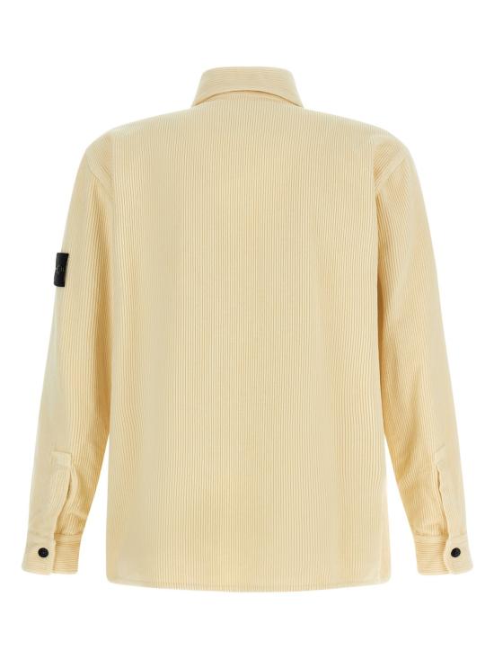 25FW 스톤 아일랜드 오가닉 코튼 코듀로이 오버셔츠 K2S151200012S0212 V0093 White - STONE ISLAND