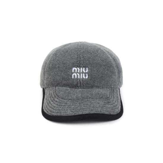 26FW 미우미우 플리스 베이스볼 캡 5HC36915V3 F0031 GREY