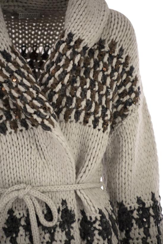 25FW 브루넬로 쿠치넬리 숄 라펠 가디건 M52638506 C9610 STONE - BRUNELLO CUCINELLI