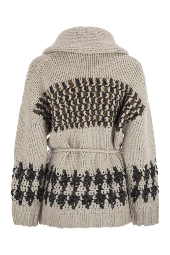 25FW 브루넬로 쿠치넬리 숄 라펠 가디건 M52638506 C9610 STONE - BRUNELLO CUCINELLI