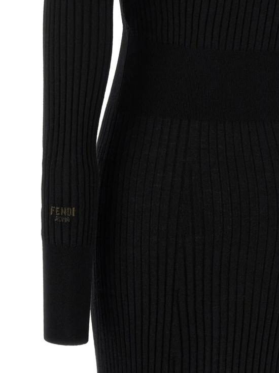 25FW 펜디 미디 원피스 FZDD85AUZT F0GME BLACK - FENDI