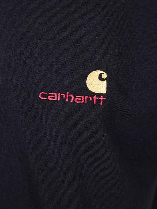 25FW 칼하트 WIP 숏슬리브 아메리칸 스크립트 티셔츠 I029956097 89XX BLACK - CARHARTT WIP