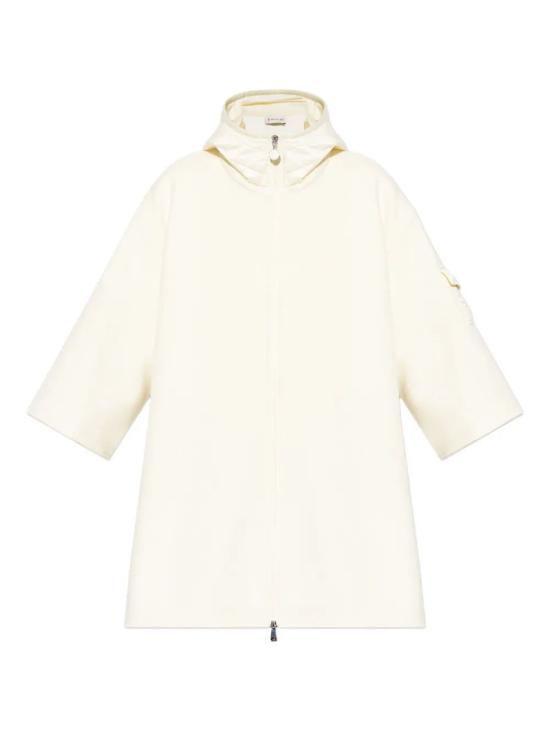 25FW 몽클레어 울 후드 집업 케이프 K20933G00002M7148P11 WHITE