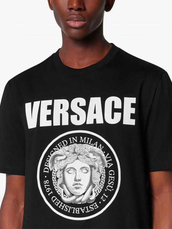 25FW 베르사체 반팔 티셔츠 10133021A150831B000 BLACK - VERSACE