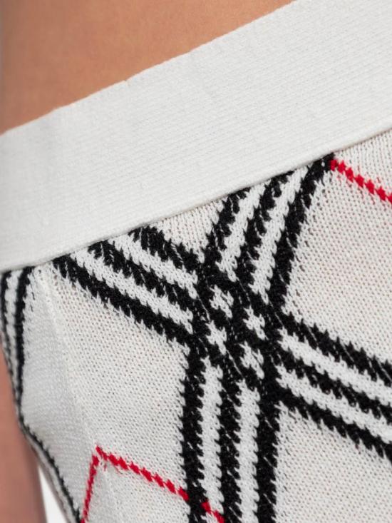 25FW 버버리 자카드 체크 니트 미디 스커트 8110570A3282 WHITE - BURBERRY