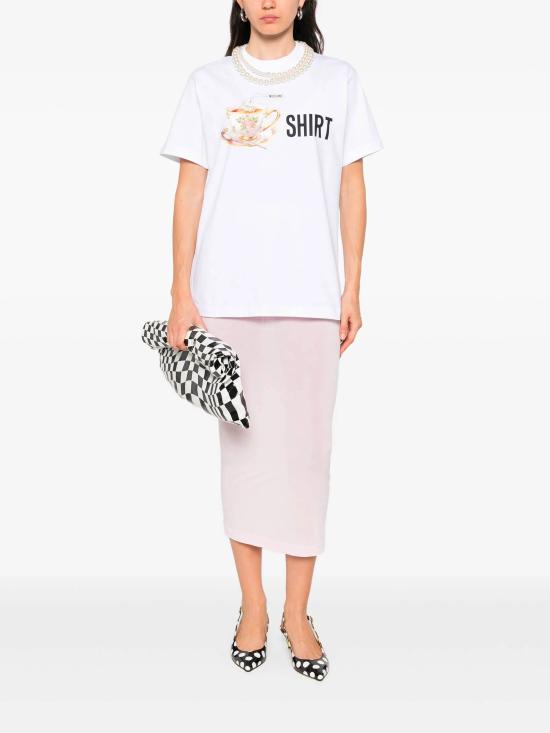 25FW 모스키노 반팔 티셔츠 V072255411001 WHITE - MOSCHINO