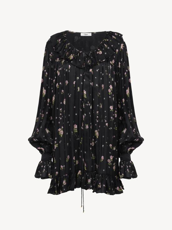 25FW 끌로에 미디 원피스 CH25ARO26481001 BLACK