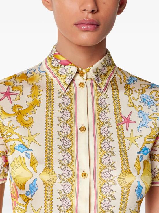 25FW 베르사체 미디 원피스 10185031A152105K640 WHITE - VERSACE