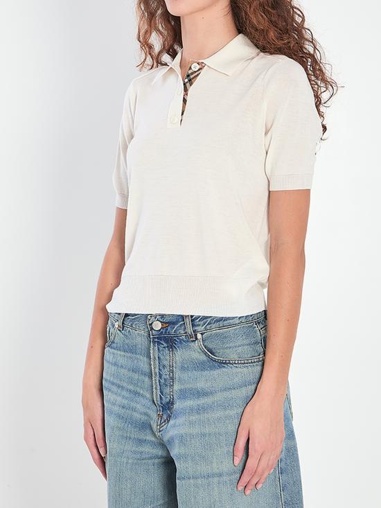 25FW 버버리 울 폴로 셔츠 8112168B7078 CHALK - BURBERRY