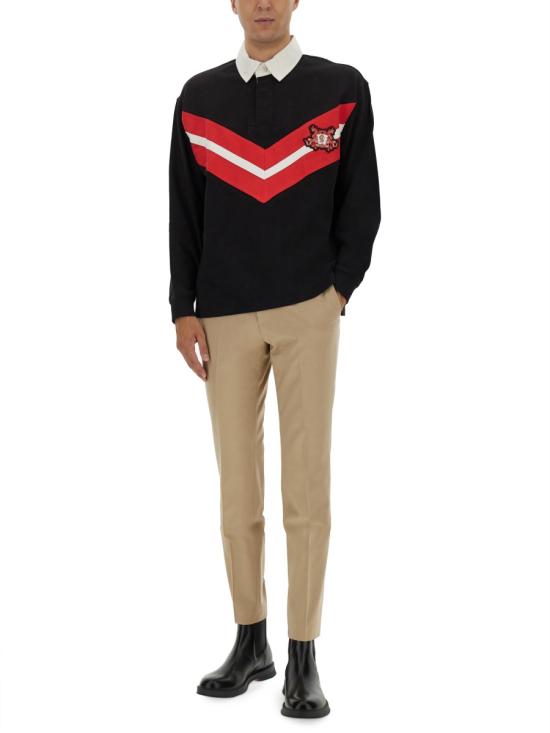 25FW 휴고보스 오버핏 럭비 스타일 긴팔 폴로셔츠 50542958 10270364001 BLACK - HUGO BOSS