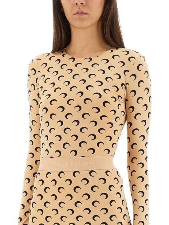 25FW 마린세르 크레센트 문 프린트 긴팔 티셔츠 WTS006A CJER0001TA10 BEIGE - MARINE SERRE