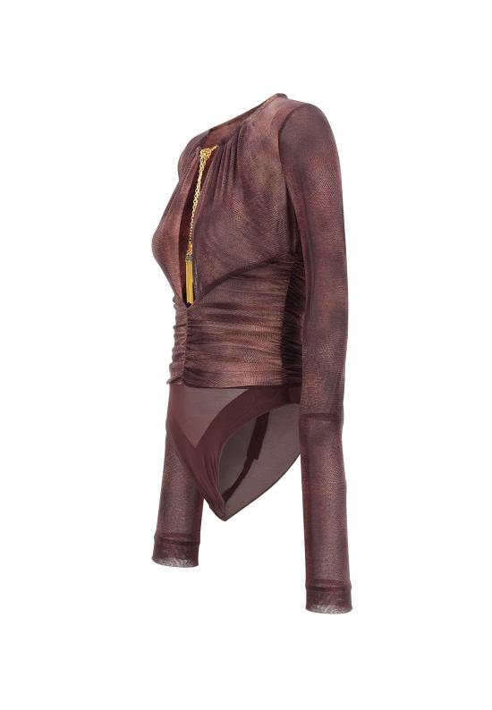 25FW 엘리자베타프랜치 바디수트 티셔츠 BO02057E2 EA4 Red - ELISABETTA FRANCHI