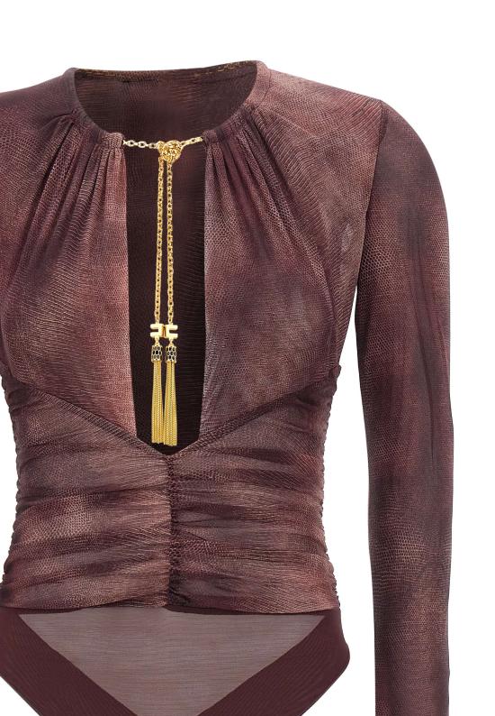 25FW 엘리자베타프랜치 바디수트 티셔츠 BO02057E2 EA4 Red - ELISABETTA FRANCHI