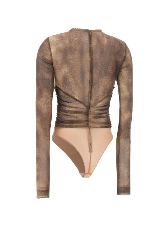 25FW 엘리자베타프랜치 바디수트 티셔츠 BO02057E2 EL1 Brown - ELISABETTA FRANCHI