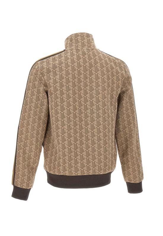 25FW 라코스테 모노그램 집업 스웨트셔츠 SH1368 6IR Brown - LACOSTE