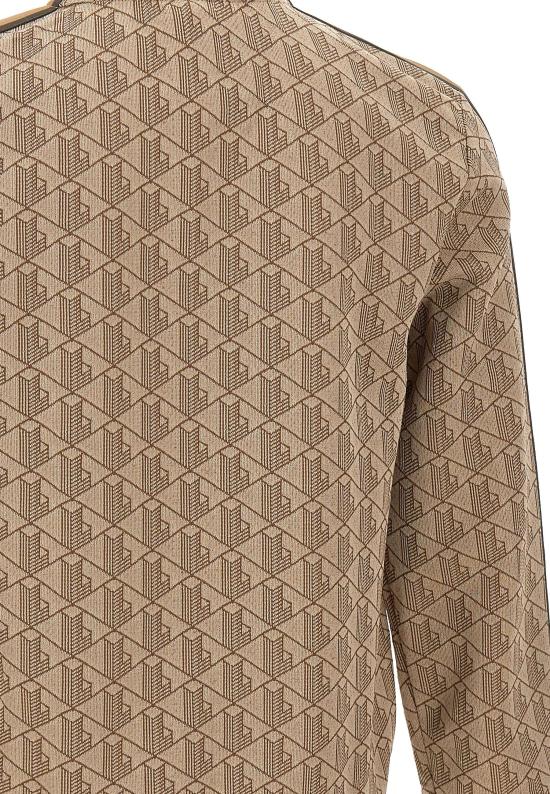 25FW 라코스테 모노그램 집업 스웨트셔츠 SH1368 6IR Brown - LACOSTE