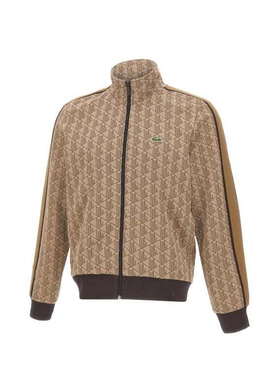 25FW 라코스테 모노그램 집업 스웨트셔츠 SH1368 6IR Brown