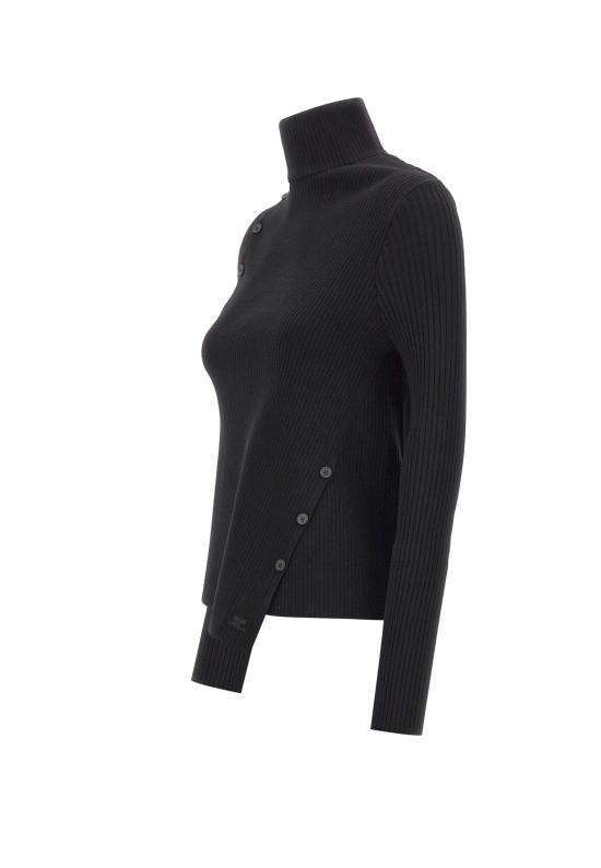 25FW 쿠레쥬 터틀넥 425MPU258FI0001 BLACK Black - COURREGES